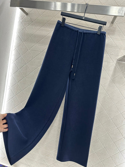 Drawstring wide-leg trousers