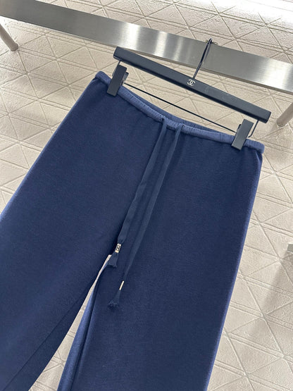 Drawstring wide-leg trousers