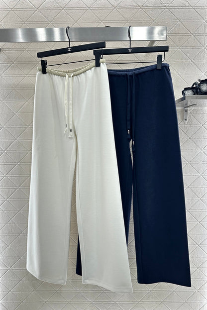 Drawstring wide-leg trousers