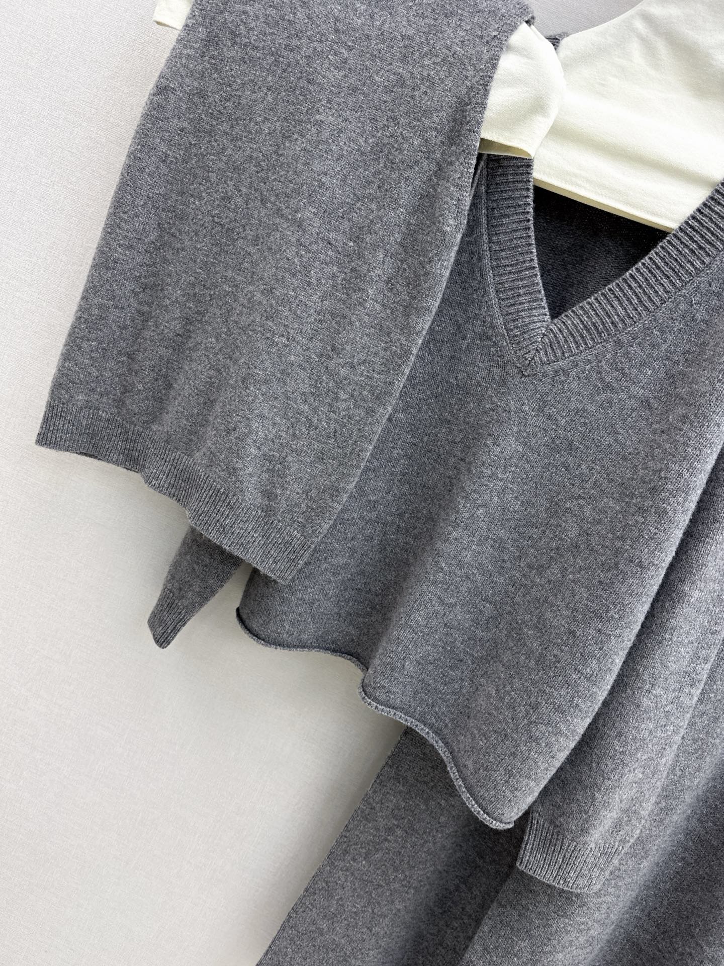 knit suit sleeveless vest+sweater+pants set