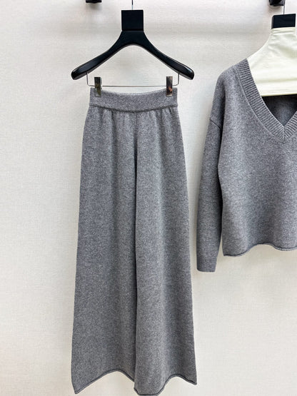 knit suit sleeveless vest+sweater+pants set