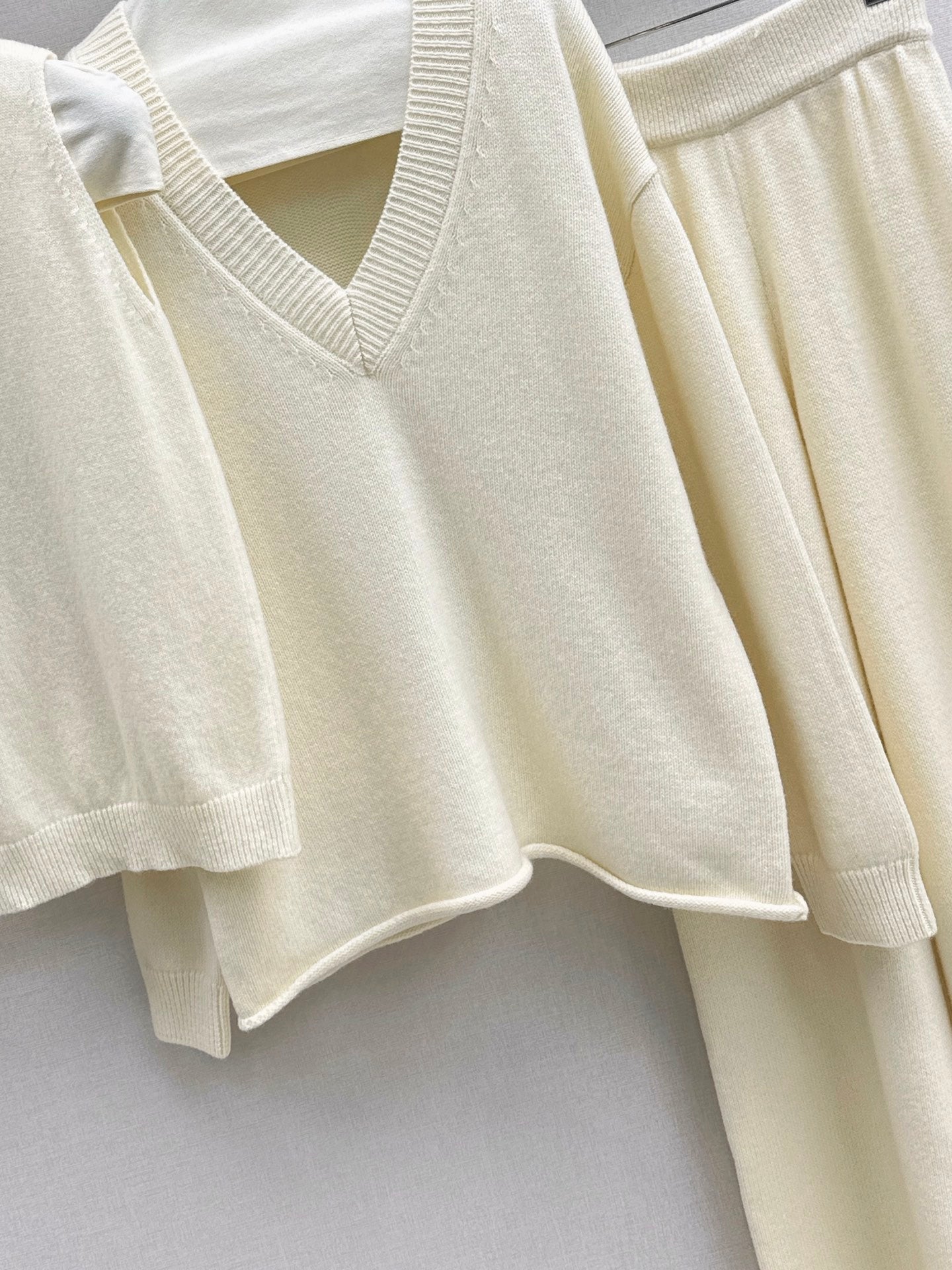 knit suit sleeveless vest+sweater+pants set