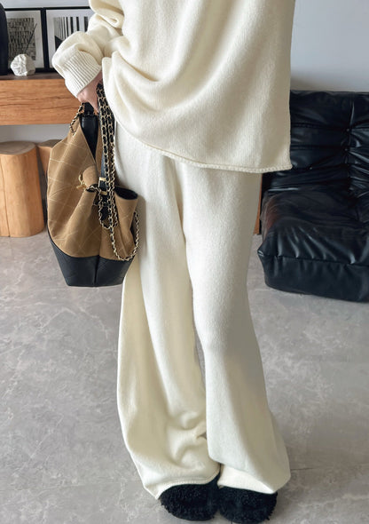 knit suit sleeveless vest+sweater+pants set