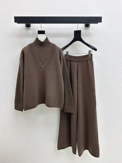 knit suit sleeveless vest+sweater+pants set