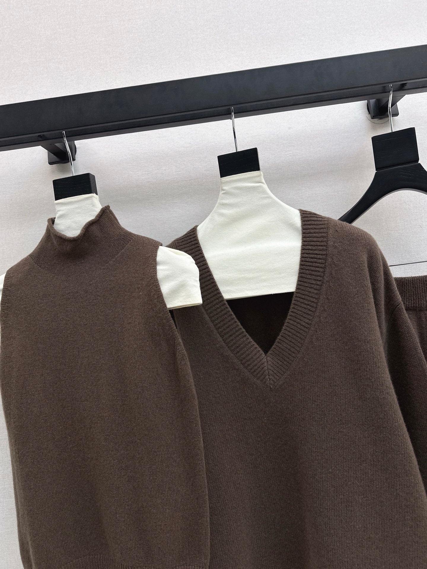 knit suit sleeveless vest+sweater+pants set