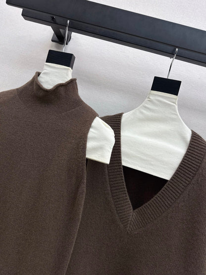 knit suit sleeveless vest+sweater+pants set