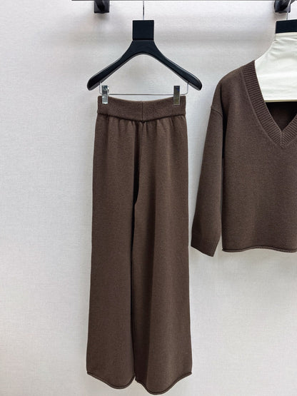 knit suit sleeveless vest+sweater+pants set