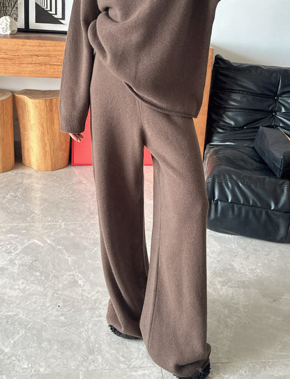 knit suit sleeveless vest+sweater+pants set