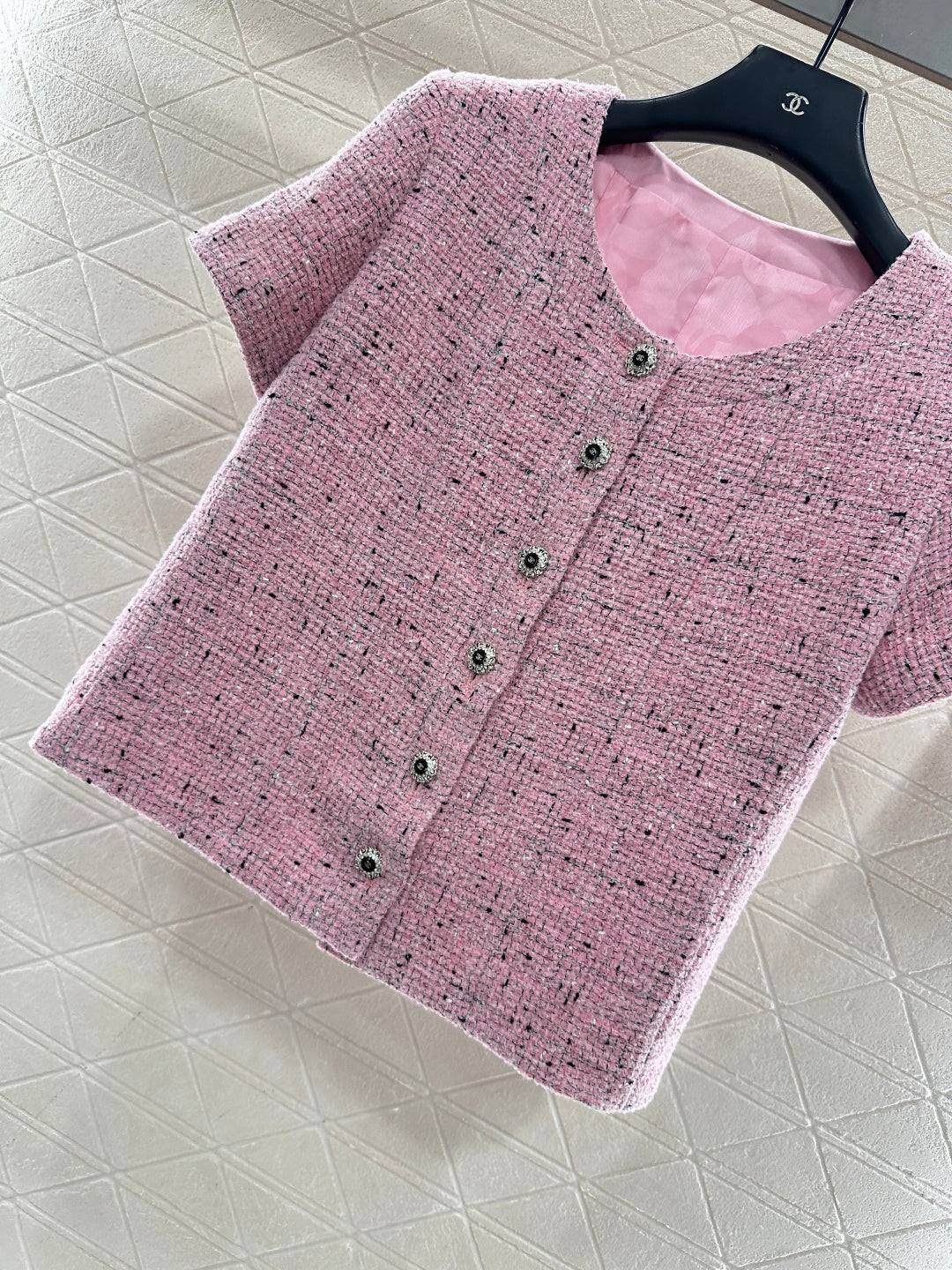 C 25 Crew neck wool coat and skirt set