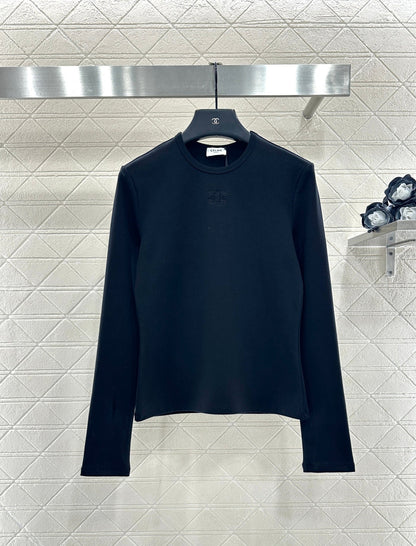 Round neck embroidered long sleeve