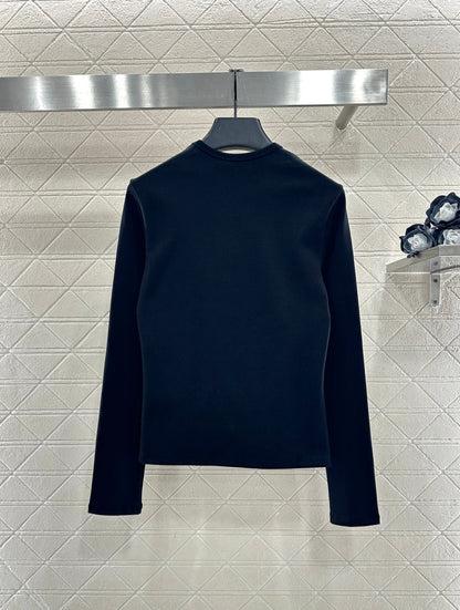 Round neck embroidered long sleeve