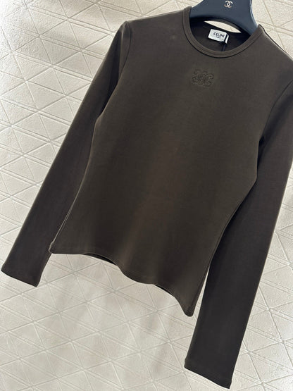 Round neck embroidered long sleeve