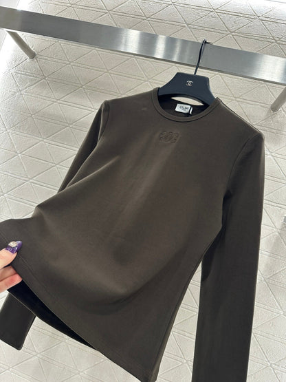 Round neck embroidered long sleeve