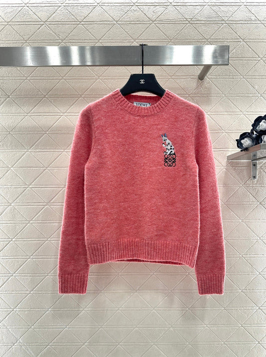Cartoon knitted pullover sweater