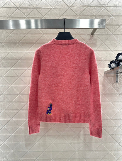 Cartoon knitted pullover sweater