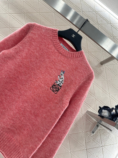 Cartoon knitted pullover sweater