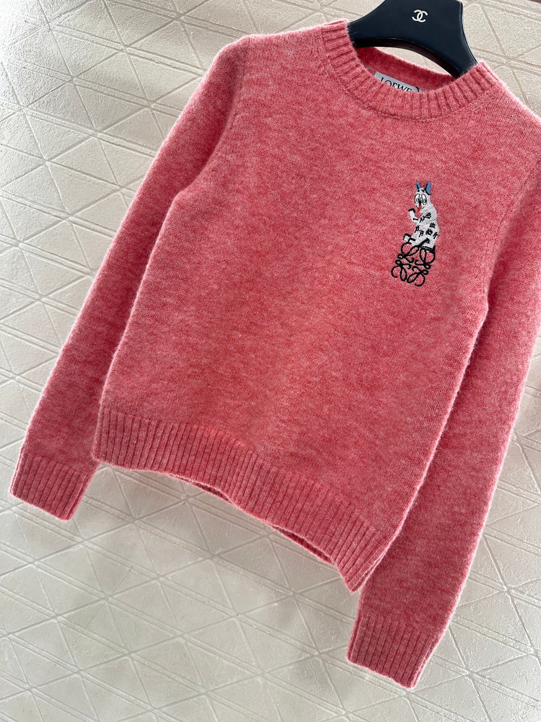 Cartoon knitted pullover sweater