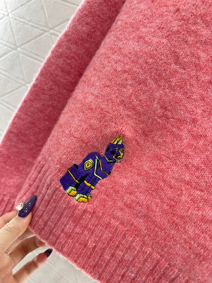 Cartoon knitted pullover sweater