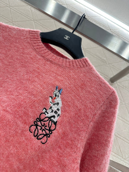 Cartoon knitted pullover sweater