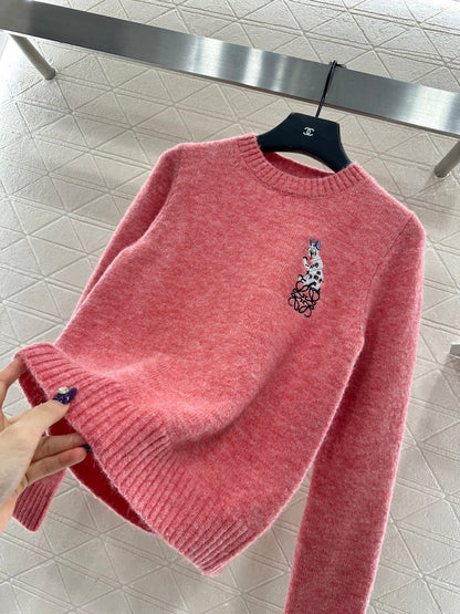Cartoon knitted pullover sweater
