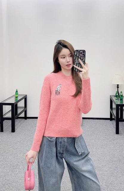 Cartoon knitted pullover sweater