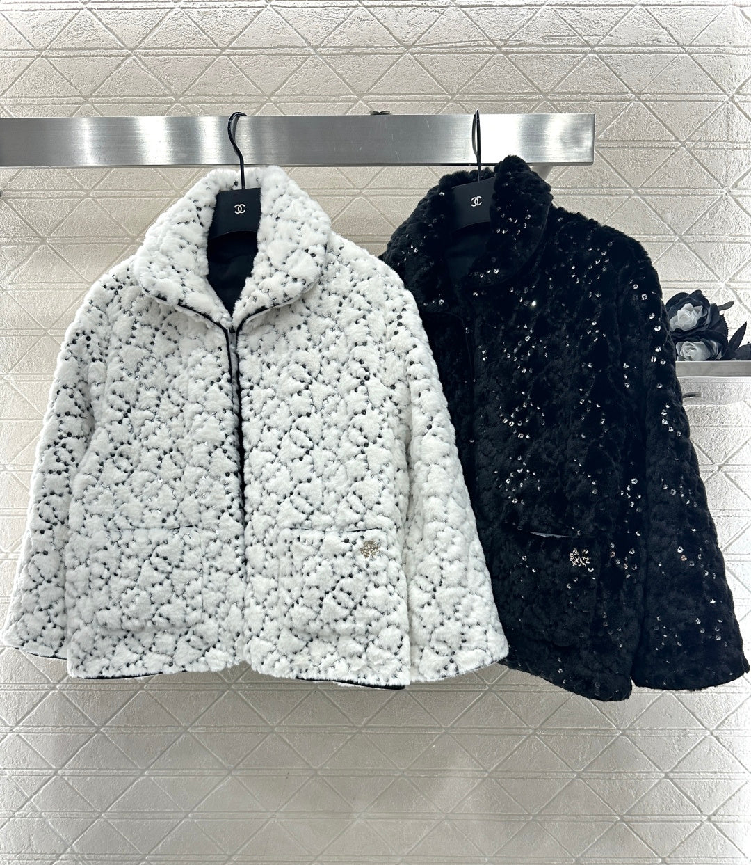 Short fur-lined jacket with lapel (skiing style🎿)