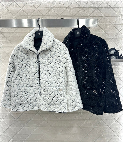 Short fur-lined jacket with lapel (skiing style🎿)