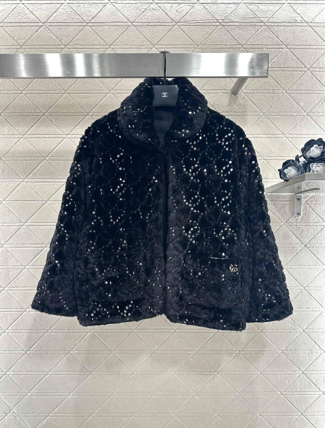 Short fur-lined jacket with lapel (skiing style🎿)