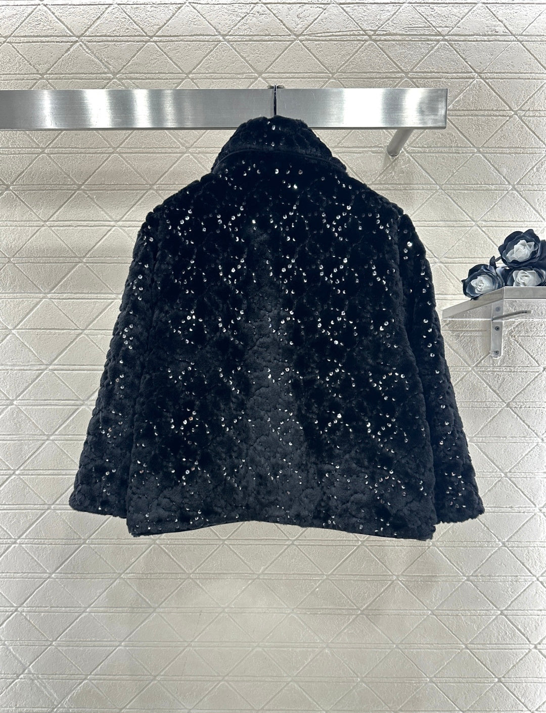 Short fur-lined jacket with lapel (skiing style🎿)