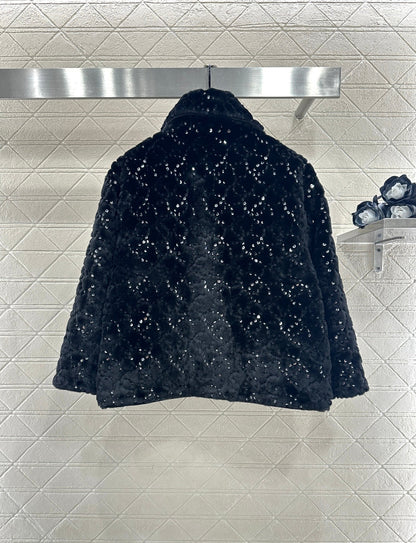 Short fur-lined jacket with lapel (skiing style🎿)