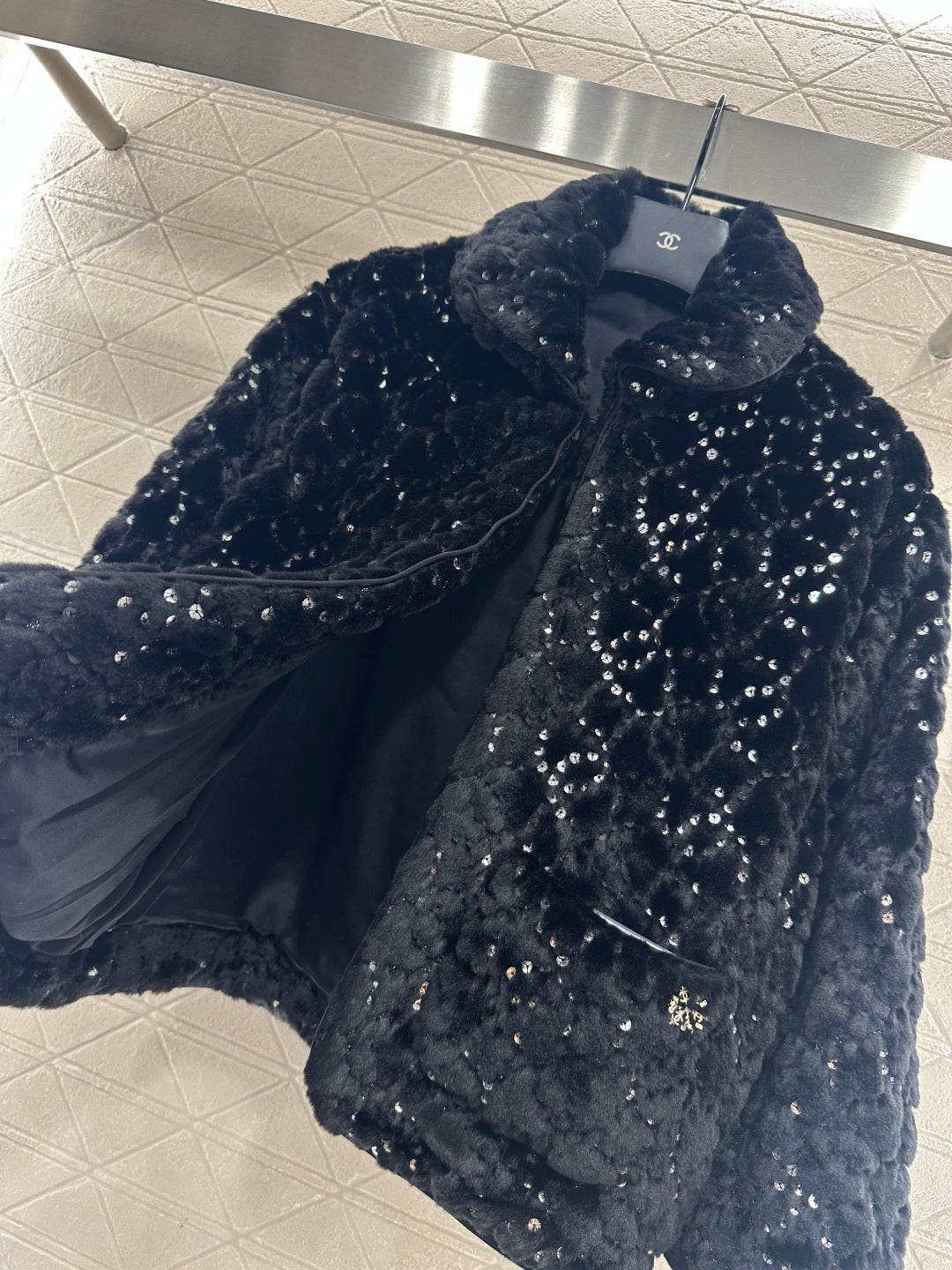 Short fur-lined jacket with lapel (skiing style🎿)