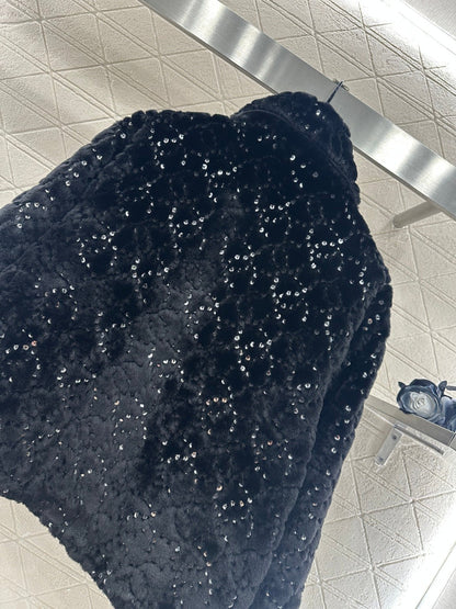 Short fur-lined jacket with lapel (skiing style🎿)