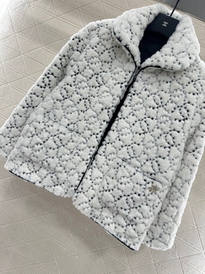 Short fur-lined jacket with lapel (skiing style🎿)