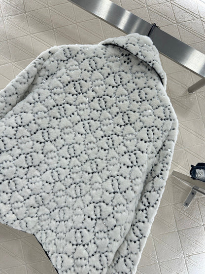 Short fur-lined jacket with lapel (skiing style🎿)