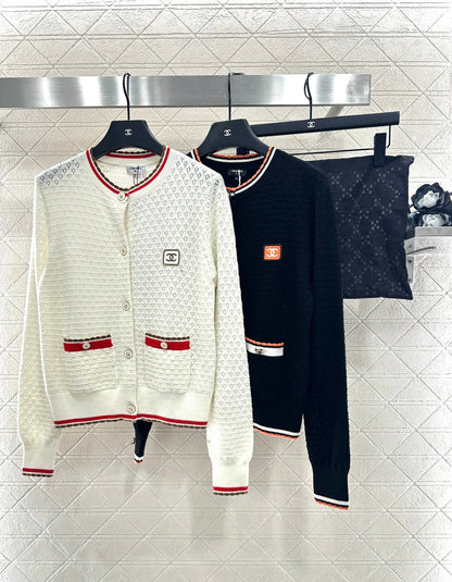 Crew neck cashmere cardigan