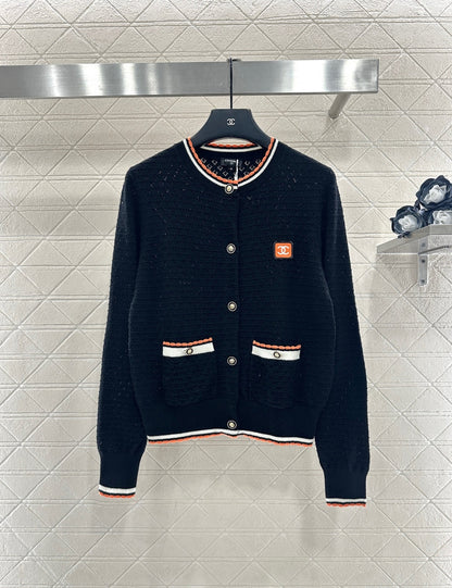 Crew neck cashmere cardigan