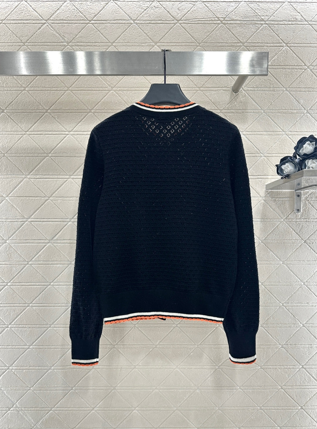 Crew neck cashmere cardigan