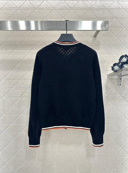 Crew neck cashmere cardigan