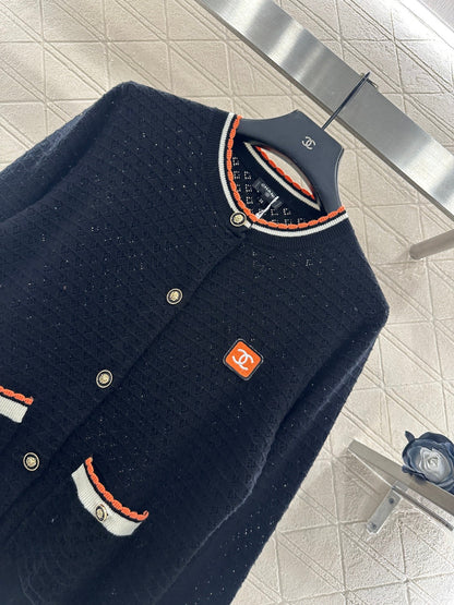 Crew neck cashmere cardigan