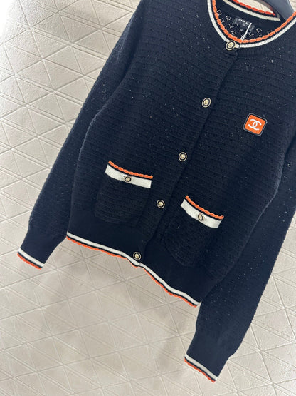 Crew neck cashmere cardigan