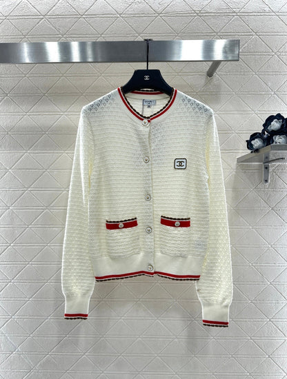 Crew neck cashmere cardigan