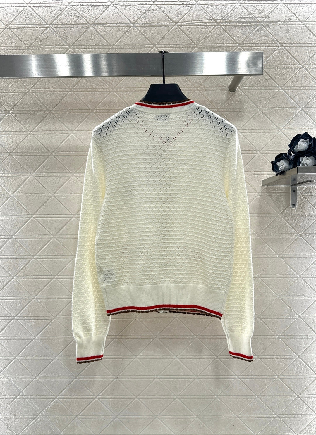 Crew neck cashmere cardigan