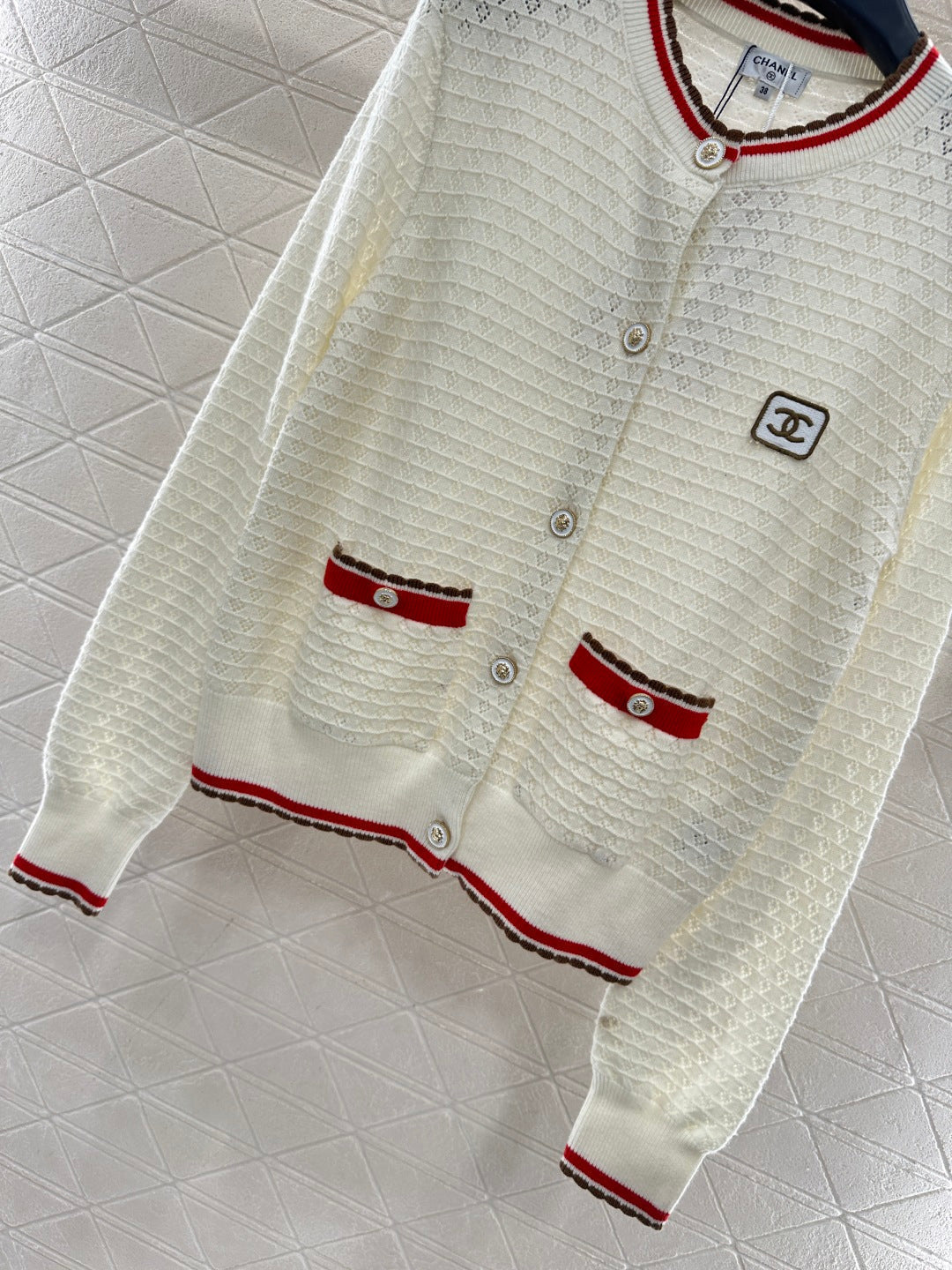 Crew neck cashmere cardigan