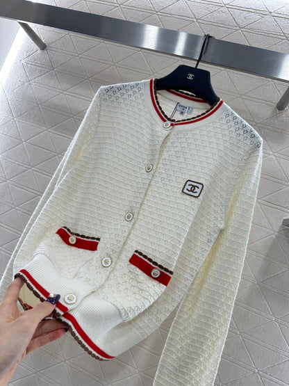 Crew neck cashmere cardigan