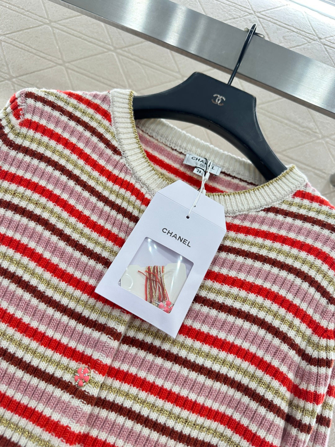 striped knit wool cardigan