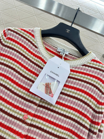 striped knit wool cardigan