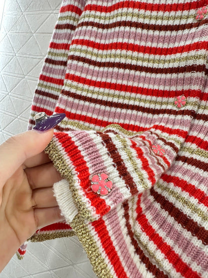 striped knit wool cardigan