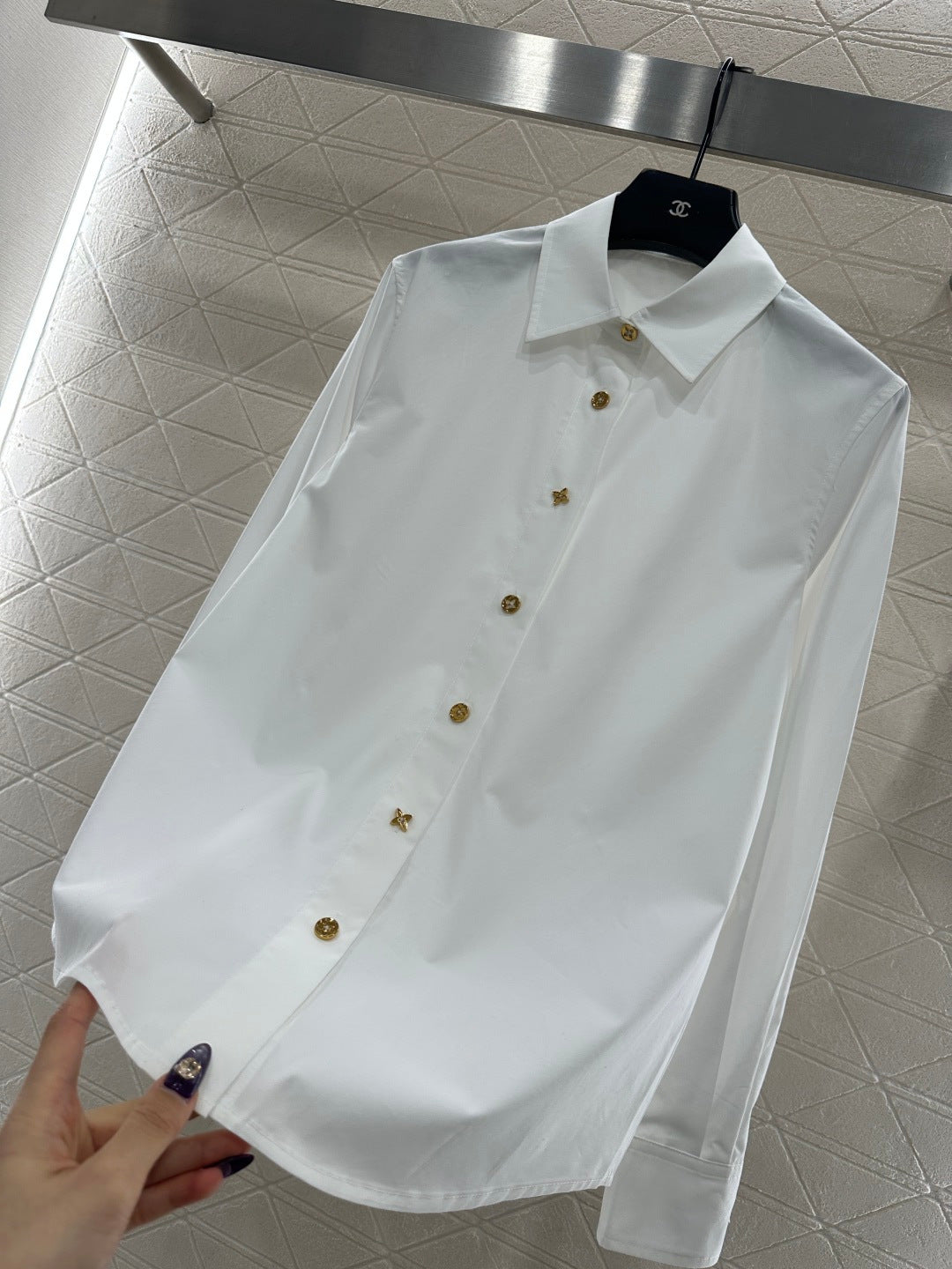 Collared button-down shirt