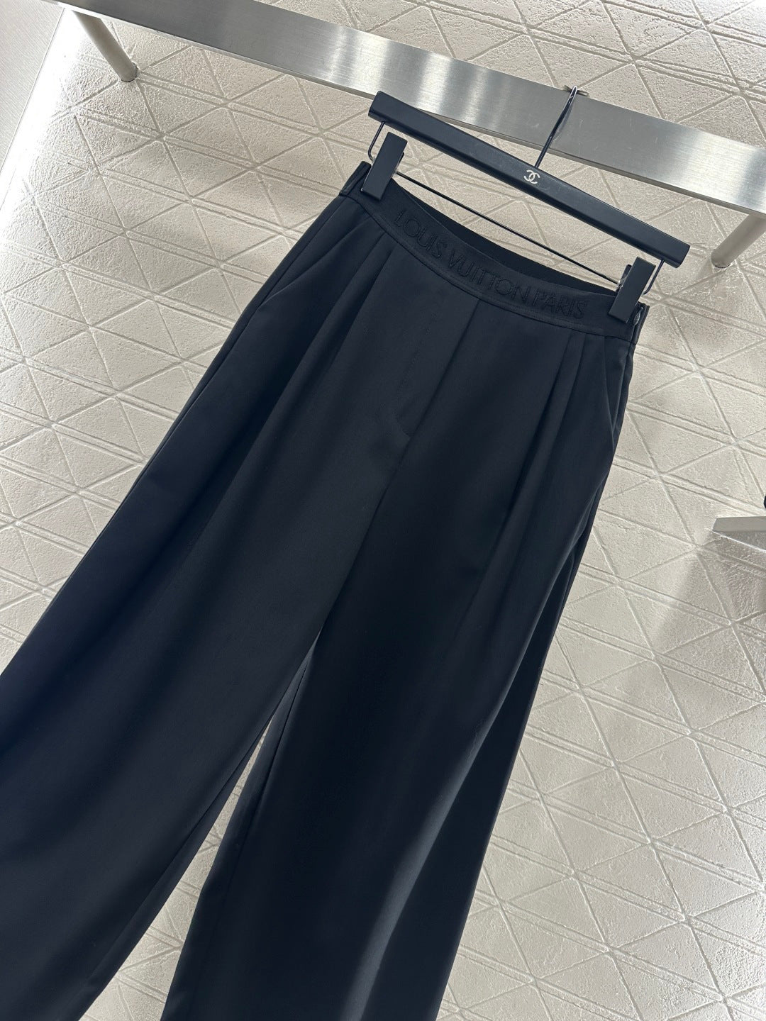 Letter-print webbing suit trousers