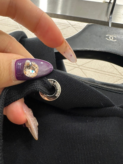 Hooded drawstring cropped sweatshirt